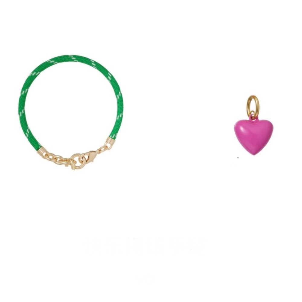 ROXANNE ASSOULIN The Happy Cord Charm Bracelet Green & Magenta firm price
